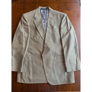 Lands' End Vintage Men's Houndstooth Check Silk Wool Blend Sport Coat - Size 42R